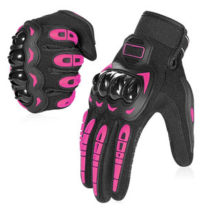 Modern Design Men's Leather Protection Motorbike Gloves Full <b>Finger</b> Breathable Touchscreen Compatible Adjustable Wrist <b>Strap</b> - Product Image 6