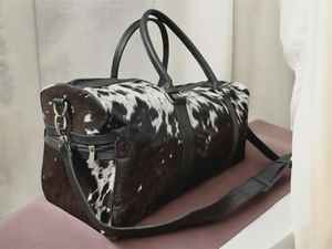 Sac de voyage en cuir véritable avec fermeture éclair, sac de voyage unisexe multifonctionnel, vintage, grande capacité, durable - Product Image 2