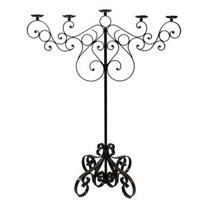 Candelabro de hierro, candelabro de lujo, candelabro de cinco pilares de hierro forjado de Metal, decoración de jardín de boda - Product Image 6