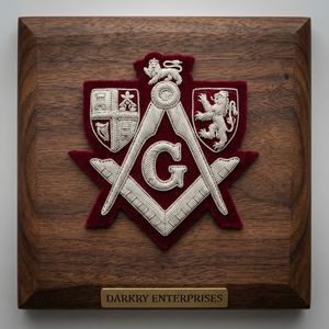 Handmade Bullion Wire Embroidery Scimitar and Crescent Patch Silver <b>Thread</b> Star Emblem for Masonic Regalia and Velvet Cap Badges - Product Image 5