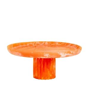 Moderno Soporte para Pastel de Resina Naranja Hecho a Mano, Apto para Lavavajillas, Duradero y Ecológico para Bodas, Bufés y Restaurantes - Product Image 1