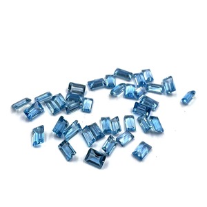 Topacio Azul Suizo Natural, Corte Baguette, 3mm 5mm, Facetado, Piedra Preciosa Suelta al por Mayor, para Fabricación de Joyas, Suministro de la India - Product Image 1