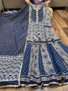 Robe Anarkali Kurta / Kurti Garara pour femme, tenue traditionnelle pakistanaise en coton, toutes saisons, pour mariage et fête, anti-humidité, protection solaire - Product Image 2