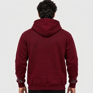 Tissu confortable, intérieur chaud, silhouette moderne et sweat à capuche durable orné de pierres brillantes décoratives, doux au toucher. - Product Image 2