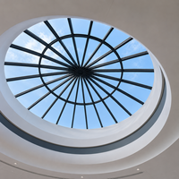 Dôme de toit en verre circulaire moderne avec structure en aluminium, système d'éclairage architectural pour plafond, pour bâtiment commercial