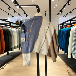 カスタムメンズ長袖レギュラーサイズコンピュータニット330gセータークルーネックカラーレギュラー冬スタイルMOQ120個ODM供給 - Product Image 1