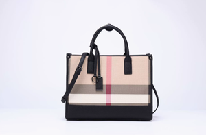 Bolso de Mano Casual con Rayas para Mujer, de Cuero PU, con Dos Asas, Cierre de Cremallera, Gran Capacidad, para Viajes y Bodas - Product Image 5