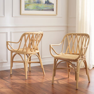 Geometric Natural Bamboo Rattan <b>Chair</b> Grid Backrest Woven Cane Accent Dining <b>Chairs</b> Nordic Hotel Villa <b>Living</b> <b>Room</b> Furniture - Product Image 1