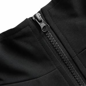 Blouson de motard noir pour homme, col montant, fermeture éclair, style sportif, en polyester, color block, pour l'automne - Product Image 3