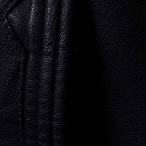 SALVA LEATHER Unisex Black Leather PU Leather <b>Jacket</b> Stand Collar Windproof Zipper Closure Slim Fit Casual Moto Style Autumn - Product Image 4