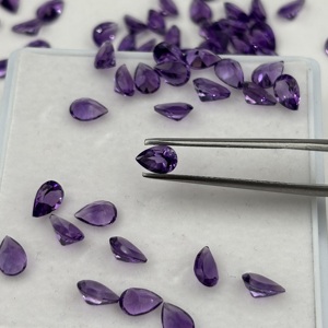 Ametista Africana Natural Pulida, Corte Pera, Color Morado Intenso, 6x4 mm, Grado AA, Gema Suelta Premium - Product Image 3