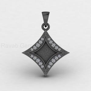 Colgante de Plata 925 Bañado en Oro de 14k con Forma de Cometa y Bisel en Blanco para Diamantes, para Joyería de Resina DIY para Recuerdos de Leche Materna - Product Image 3