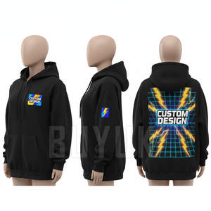 เสื้อฮู้ดดี้แบบสวมหัวทรงโอเวอร์ไซส์สไตล์วินเทจสำหรับผู้ชาย รุ่น Custom Dream สีดำ ผ้าเฟรนช์เทอร์รี่ 100% คอตตอน ระบายอากาศได้ดี กันลม - Product Image 3