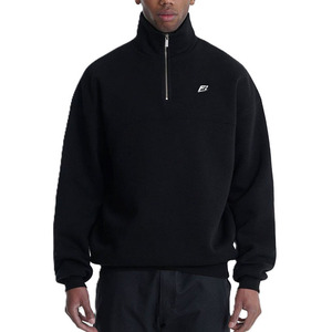 Custom Oversized Half Zip Pullover Heavyweight Hoodies <b>Thick</b> <b>Fleece</b> Sweatshirt Premium Cotton 380G 400G Streetwear OEM Supplier - Product Image 1