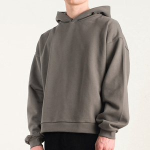 Sudadera con Capucha de Corte Cuadrado para Hombre, Azul Marino, Algodón, Felpa Francesa, con Bolsillo Delantero y Estampado de Letras Blancas - Product Image 6