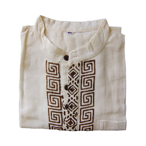 Camisa Casual para Hombre, 100% Algodón, Manga Corta, Cuello Mao, Diseño de Estampado en Bloques, ODM, Transpirable, Ecológica, de Secado Rápido, Varias Tallas - Product Image 3