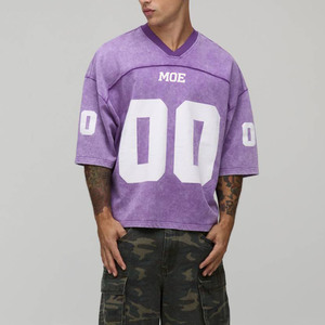 Camisetas Oversize Vintage Lavadas de Alta Calidad, Ajuste Holgado, Estampado de Número Personalizado, Estilo Urbano, Algodón Pesado, Venta al por Mayor, Camisetas para Hombre OEM - Product Image 4