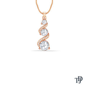 Colgante de oro de 18 quilates con diamante cultivado en laboratorio estilo espiral, corte brillante, piedra central, fabricante mayorista y minorista OEM - Product Image 2