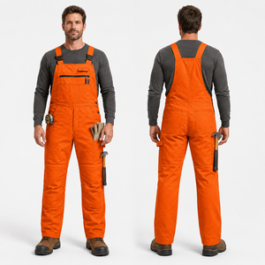 Salopette de travail robuste en sergé de coton pour homme, multi-poches, genoux renforcés, broderie personnalisée, haute qualité, directement de l'usine - Product Image 6