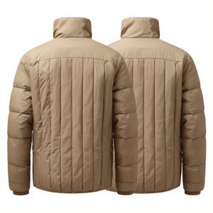 Veste matelassée unisexe personnalisée à capuche respirante avec col montant en toile, manteau d'hiver premium style urbain 300g avec poche avant - Product Image 4