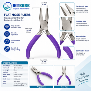 Alicates Profesionales de Punta Plana de Acero Inoxidable para Joyería, Alicates de Precisión para Abalorios, Herramienta Manual para Doblar Alambre - Product Image 2