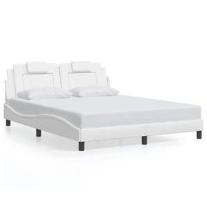 Base de Cama Viana Blanca de 59.8"x79.9" Tapizada en Cuero Sintético Sin Colchón - Product Image 1