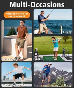 Shorts d'été décontractés pour hommes en polyester tissé extensible, taille mi-haute, avec braguette boutonnée, anti-humidité et résistants à l'eau - Product Image 5