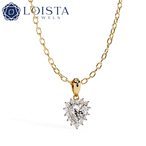 LOISTA สร้อยคอจี้เพชรทรงหัวใจ ทองคำขาว 18K ได้รับการรับรองจาก GIA เพชรธรรมชาติ เครื่องประดับหมั้นคลาสสิกสำหรับผู้หญิง - Product Image 3