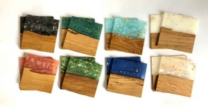 Epoxy Resin Luxury Coasters Set of 6 Handmade Customizable <b>Table</b> Coasters for Dining Coffee Decor Gift - Product Image 4