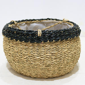 Jardinière suspendue en jacinthe d'eau en jonc de mer écologique, produits artisanaux naturels pour la germination - Product Image 2