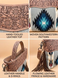 Bolso Hobo con Flecos y Detalles en Cuero, Bolso de Hombro Cruzado con Patrón Acolchado, Bolso de Mujer para Viajes Diarios - Product Image 3