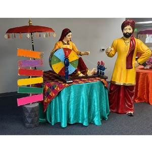 Estatuas de Bhangra para Decoración de Bodas con Temática Punjabi, Modelos de Fibra Culturales Punjabi, Accesorios para Fotomatón con Temática Punjabi - Product Image 4