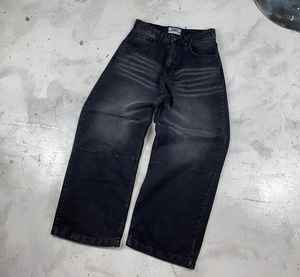 Jeans streetwear d'hiver personnalisés brodés, écologiques, pour hommes et garçons, coupe droite, ample, baggy, grandes tailles, délavé, vintage - Product Image 6