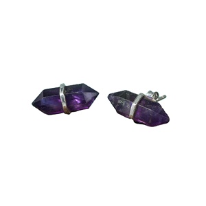 Natural Rose Quartz Double Point Crystal <b>Stud</b> Earrings <b>Sterling</b> <b>Silver</b> Healing Gemstone Earrings for Women - Product Image 3