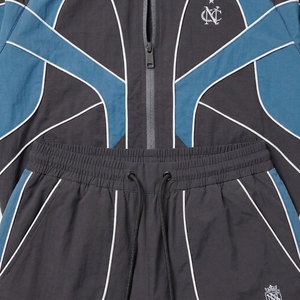 High Quality Custom <b>Patchwork</b> Polyester Reflective Nylon Windbreaker Track <b>Jacket</b> and Pants Set Knitted Men's - Product Image 3