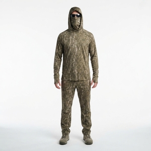 Camisa de Caza con Capucha y Protección Solar UPF 50+ de Poliéster Reciclado con Camuflaje y Pasamontañas Integrado OEM - Product Image 1