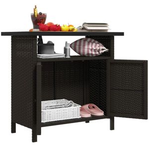 Armario de Almacenamiento Exterior Color Café Oscuro con Toallero Integrado - Product Image 5