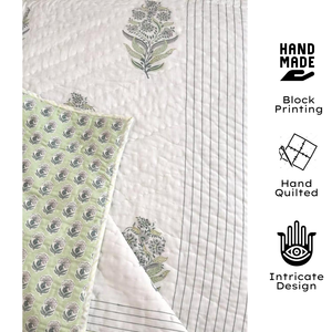 Edredón de Cuna para Bebé de Algodón Suave Estampado a Mano Estilo Jaipuri, Agradable al Tacto, para Todas las Estaciones, 60x40 Pulgadas, Tinte No Tóxico, Reutilizable - Product Image 2