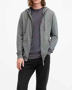 Sudadera con Capucha y Cierre para Hombre, Color Gris, Corte Regular, Informal, Otoñal, Forro Polar, 100% Algodón, Impresión Digital, Transpirable, Tejido de Punto - Product Image 5