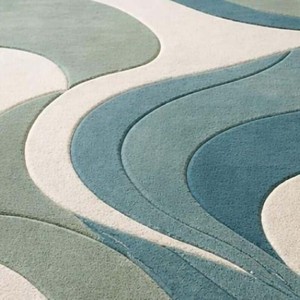 Alfombra de lana de lujo hecha a mano, color azul cielo, alfombra premium para decoración del hogar, alfombra contemporánea de diseño artístico, alfombra decorativa para dormitorio. - Product Image 3