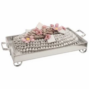 Plateau de présentation de chocolats décoratif en métal, design luxueux, best-seller, pour desserts, fêtes et mariages - Product Image 4