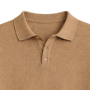 Polo en maille pour homme Dale, manches courtes, coton premium texturé, coupe ajustée, décontracté, élégant, pour l'été, respirant, vente en gros - Product Image 4