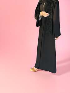 Best Luxurious Women Kaftan Abaya Dress Handmade Turkish Floor Length Long Sleeve Soft Breathable Polyester Floral Loose Fit - Product Image 6