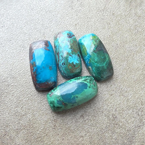 Best Quality Chrysocolla Big <b>Cushion</b> Cabochon Flat <b>Back</b> Calibrated Natural Gemstone - Product Image 5
