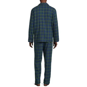 Cotton Terry <b>Pajama</b> <b>Set</b> Breathable Lightweight Long Sleeve Thermal Sleepwear Plus Size Casual Homewear Solid Color - Product Image 3