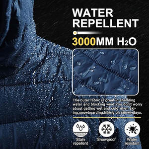 Veste matelassée isolante pliable pour homme avec capuche, résistante à l'eau, manteau d'hiver pour la randonnée, le ski, personnalisation de la marque - Product Image 3