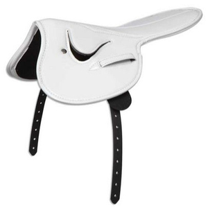 Selle de polo blanche de qualité supérieure SPLEND ENTERPRISES en cuir véritable et PU avec quincaillerie en laiton pour l'équitation professionnelle et le saut d'obstacles - Product Image 1