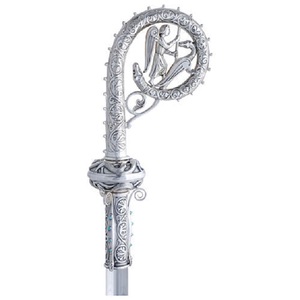 Croix chrétienne décorative en laiton, articles liturgiques argentés, design classique, crucifix religieux métallique de haute qualité - Product Image 1