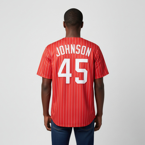 Customized Stripes Baseball Team Jersey Sets Personalized Name Number Breathable 100% Polyester Anti-Bacterial Red Custom - Product Image 6