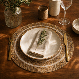 Classic Seagrass <b>Table</b> <b>Mat</b> with Cotton Dori | Eco Friendly Placemat Handmade Woven Dining Decor | Indian Manufacturer Exporter - Product Image 2